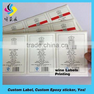 Cheap Custom warning paper labels printing for beer bottles and caution labels for carton package