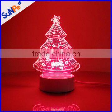 3D illusion night light chirstmas tree home decoration desk lamp