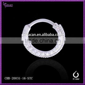 Attractive Design Round Paved Gems Septum Piercing photo-4