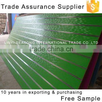 Trade Assurance 1220*2440*15mm green magic melamine mdf slatwall fixture