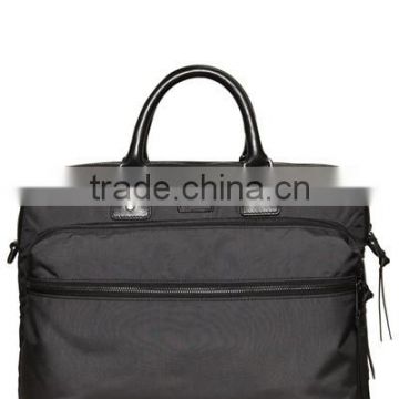 men high quality nylon garment suit cover bag with leather trim