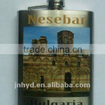 stainless steel buy hip flask with water-transfer printing