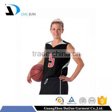 Daijun OEM new design black women's basketball uniform