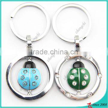 Enamel Animal charm key holder metal rotating keyring