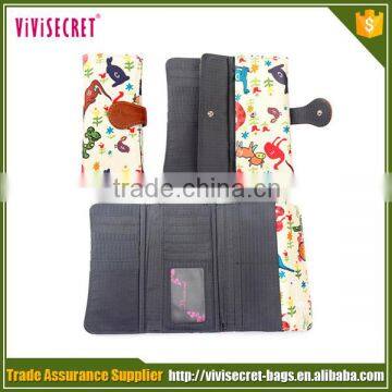 Korean Fashion Long Cartoon Printed Wallets Ladies Nylon Coin Purse Woman photo-2