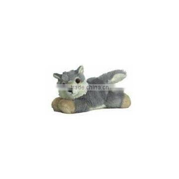 logo giveaway plush stuffed soft laying gray Wolf t-shirt bandana custom imprinted toys