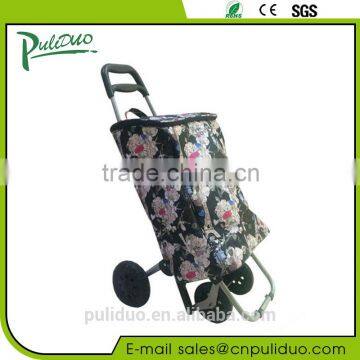 Custom Collapsible Fabric Supermarket Shopping Carts With 4 Wheels