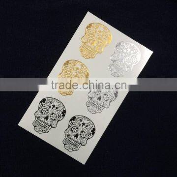 Temporary Skull Collection Of Body Metallic Tattoo Sticker