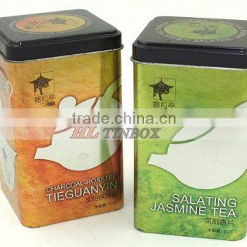Recycled Material Coffee Tea Square Metal Tin Can
