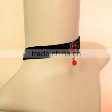 Vampire Wild Velvet Dress With Ruby Choker Necklace Fake Collar Necklace Jewelry Genuine Random Wild photo-4