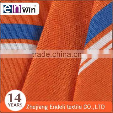 Summer T-shirt Knit Fabric Dyed Yarn Polyester Single Jersey Stripe Fabric photo-2