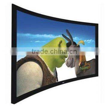 3d curved frame projection screen with 3 floor stand