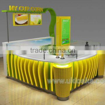 Unique kiosk mall sweet corn kiosk 2*2 meters customized