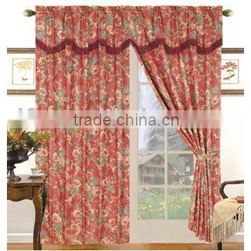 Polyester Jacquard Curtain with One Tieback