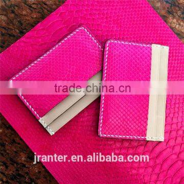 Business Credit Card Pouch Bag Handcrafted Python Snakeskin Leather id Card Holder