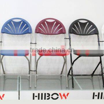 white plastic resin folding chair D002