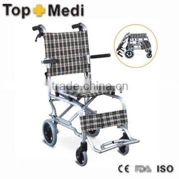 Rehabilitation Therapy Supplies portable manual aluminum wheelchair outdoor tartan transit wheelchair