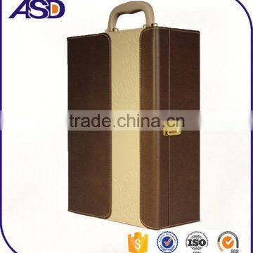 UV Coating Printing Handling High Standard pu 2bottles Wine Gift Packaging /wine Boxes photo-3