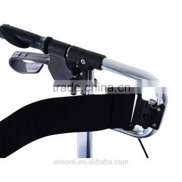 HomCom 24.5"L x 22.5"W Four Wheel Folding Rollator Walker Transport Chair With Back Support photo-6