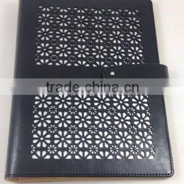 low price A5 embossed refillable leather notebook