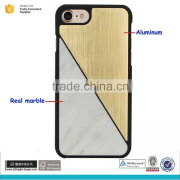 Real Marble And Aluminum Metal Phone Cover for Mobile Phone Iphone 7