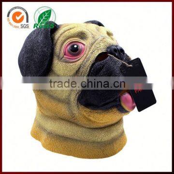 Adult Costume Latex Pug Dog Animal Fancy Fun Party Full Head Mask