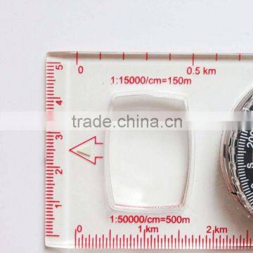 Transparent Compass With Rule Scale Map Compass With Round Magnifier photo-4