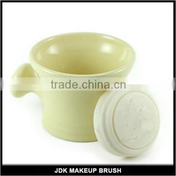 Custom Logo Ivory Ceramics Shaving Soap Bowl With Handle