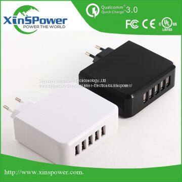 High Technology Item 5 Ports 5V 6.8A EU Plug Travel USB Charger with FCC UL CE Certification