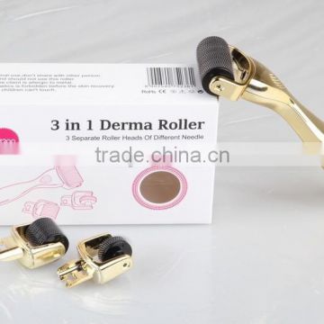 New 3in1 Golden derma body roller Microneedle Titanium Skin Roller On Sales