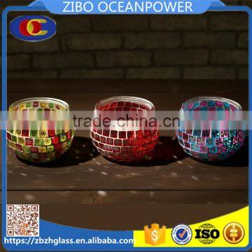 Electroplating Mosaic glass candle holder