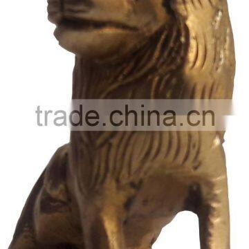Brass Lion Sitting Sculpture photo-2
