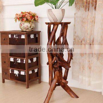 Southeast Asia Style Root Carved Flower Stand, Decorative Root Carving Corner Table, Unique Design Telephone Table (BF01-X1171) photo-3