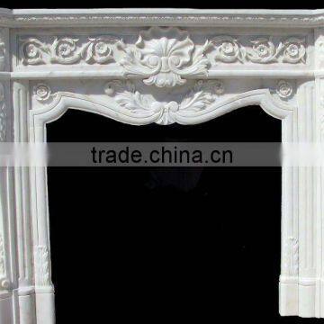 Decorative Marble Fireplace with Flowers
