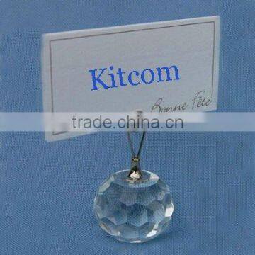 crystal faceted ball placecard holder