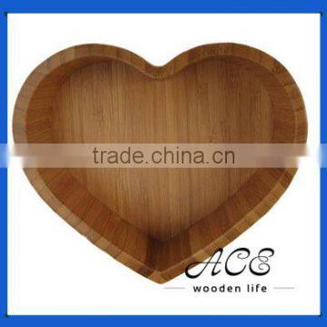 High Quality Heart Shape Wooden Serving Tray Wooden Fruit Tray