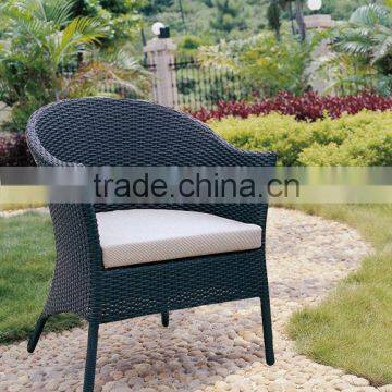 Black Aluminium Wicker Chair with cushion L80105