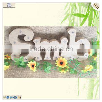 Christmas Home Gathering Letters Smile Wooden Led Ornament