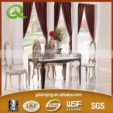 TH372 dining furniture design stainless steel frame marble top dining table