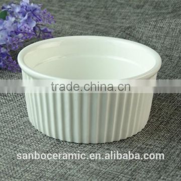 Wholesale white round porcelain ramekins ceramics Round Ramekin for Restaurant hotel