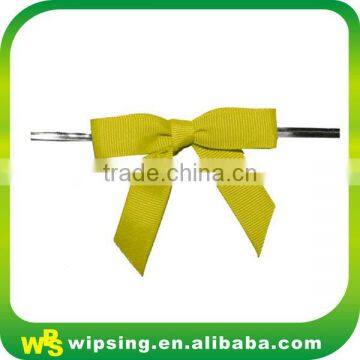 Decorative Yellow Satin Bow With Twist photo-2
