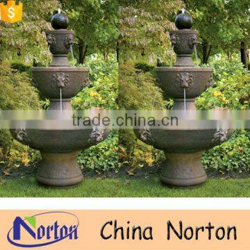 Garden decoration antique stone lion head water fountain NTMF-W236A