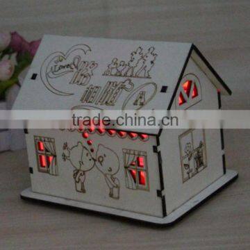 DIY Dream Luminous House Wood Money Saving Box Creative Birthday Gift