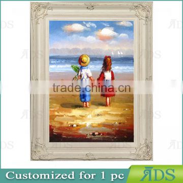 Handmade Boy And Girl Oil Painting