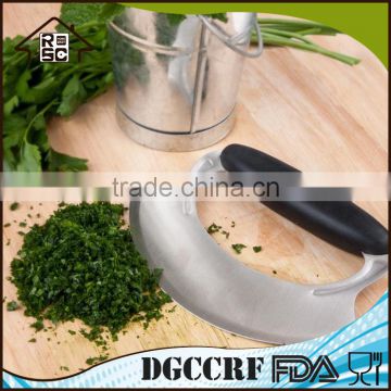 Rock-n-Chop Stainless Steel Pizza Vegetable Cutter with Silicone Handle