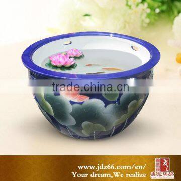 Lotus decorative porcelain wholesale fish bowl pot