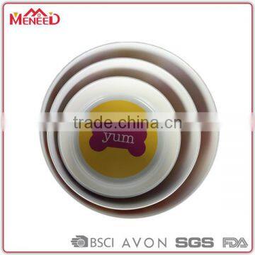 Dog Bone Printed Stackable Dog Plastic Salad Bowl 3pcs photo-2