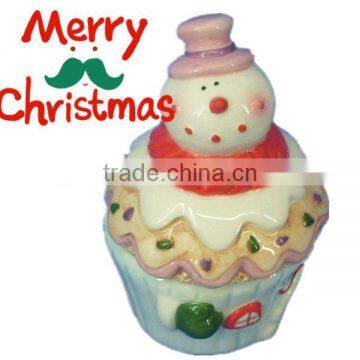 Good quality handpainted cupcake jar with custom shape