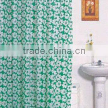 Print PEVA shower curtain and bath accessory