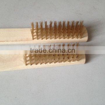 high quality wooden handle brass wire brush